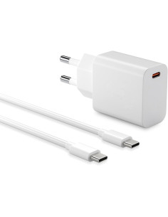 Cargador red original TCL toma tipo C PD + cable doble tipo C 1 metro (27W) blanco suelto (bulk)
