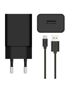 Cargador red original TCL USB + cable USB a tipo C 0,8 metros (18W) negro suelto (bulk)