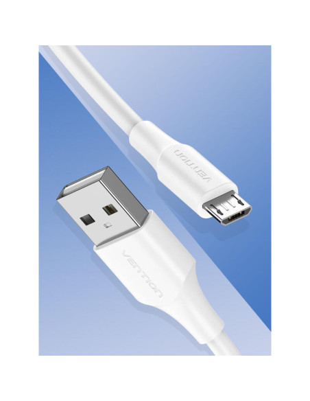 Cable USB compatible universal 2 A (microUSB) 1,5 metros blanco