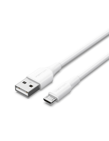 Cable USB compatible universal 2 A (microUSB) 1,5 metros blanco