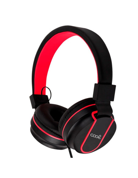 Auriculares cascos Jack 3,5 mm COOL Toronto con micro negros y rojos