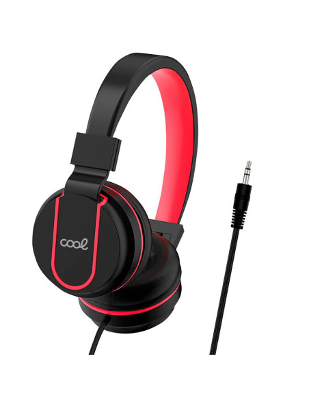 Auriculares cascos Jack 3,5 mm COOL Toronto con micro negros y rojos