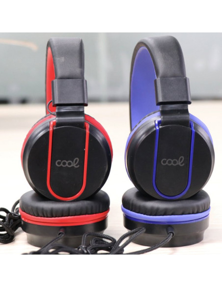 Auriculares cascos Jack 3,5 mm COOL Toronto con micro negros y rojos