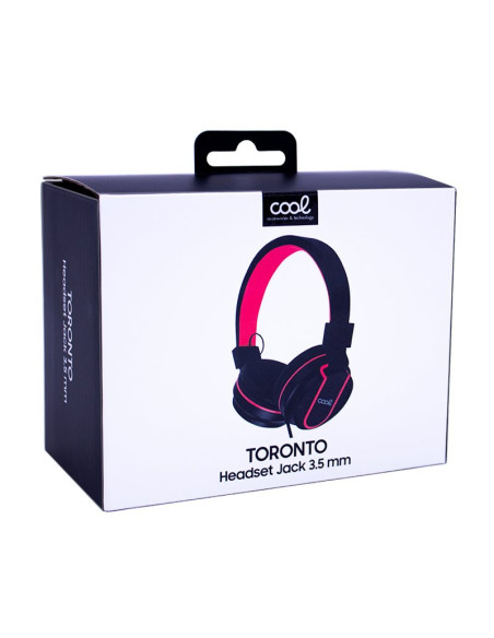 Auriculares cascos Jack 3,5 mm COOL Toronto con micro negros y rojos
