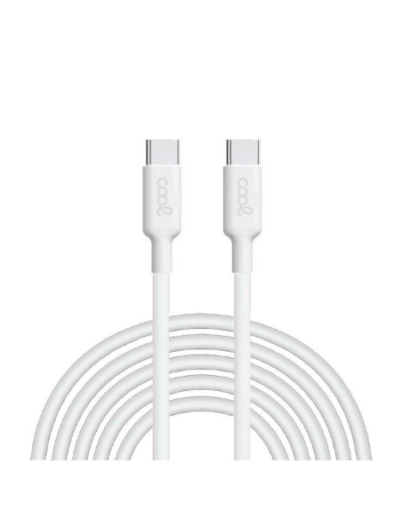 Cable USB compatible COOL universal tipo C a tipo C (3 metros) blanco 3 Amperios