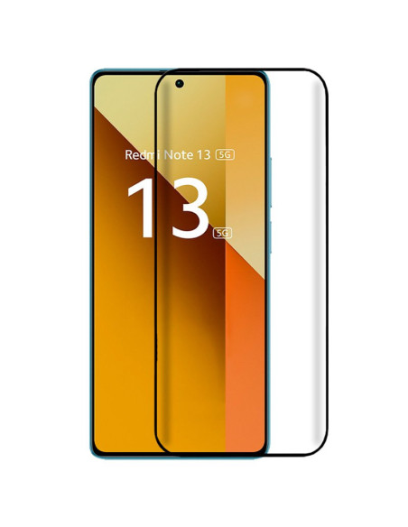 Protector pantalla vidrio templado Xiaomi Redmi Note 13 5G negro (Pegado total 3D)