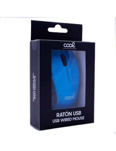 Ratón cableado USB Cool azul