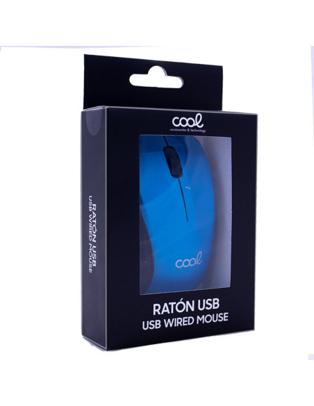 Ratón cableado USB Cool azul