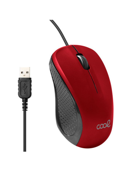 Ratón cableado USB Cool Rojo