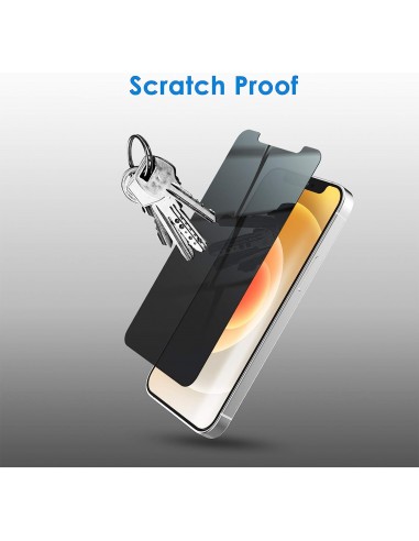 Protector pantalla vidrio templado privacidad iPhone 14 Pro Max negro (Pegado total 3D)