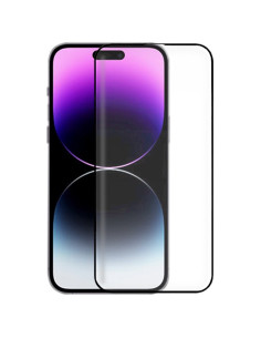 Protector pantalla vidrio templado privacidad iPhone 14 Pro Max negro (Pegado total 3D)