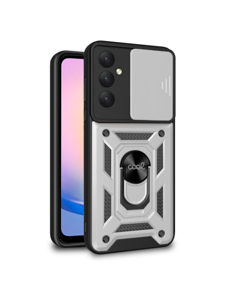 Carcasa reforzada cama TPU Samsung A256 Galaxy A25 5G anilla plata