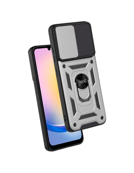 Carcasa reforzada cama TPU Samsung A256 Galaxy A25 5G anilla plata