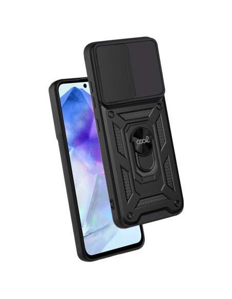 Carcasa reforzada cama TPU Samsung A556 Galaxy A55 5G anilla negra