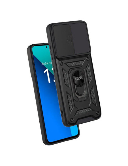 Carcasa reforzada cama TPU Xiaomi Redmi Note 13 anilla negra