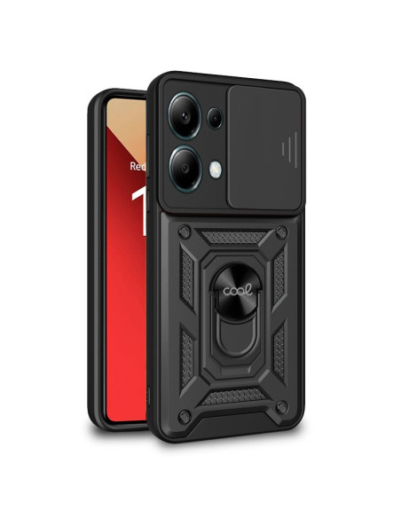 Carcasa reforzada cama TPU Xiaomi Redmi Note 13 Pro / Poco M6 Pro 4G anilla negra