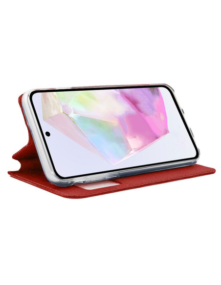 Funda libro soporte TPU Samsung A356 Galaxy A35 5G roja