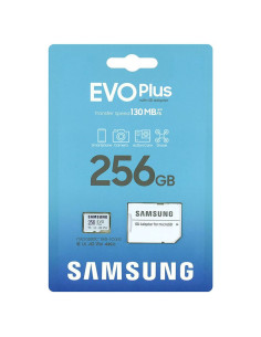 Tarjeta memoria microSD XC Samsung Evo Plus 256 GB clase 10 130MB/s con adaptador 2