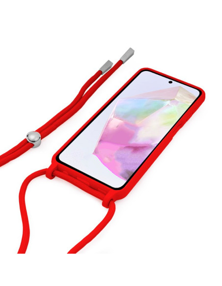 Carcasa TPU roja Samsung A356 Galaxy A35 5G cordón roja