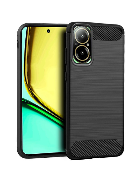 Carcasa TPU antihuellas Realme C67 carbón negra