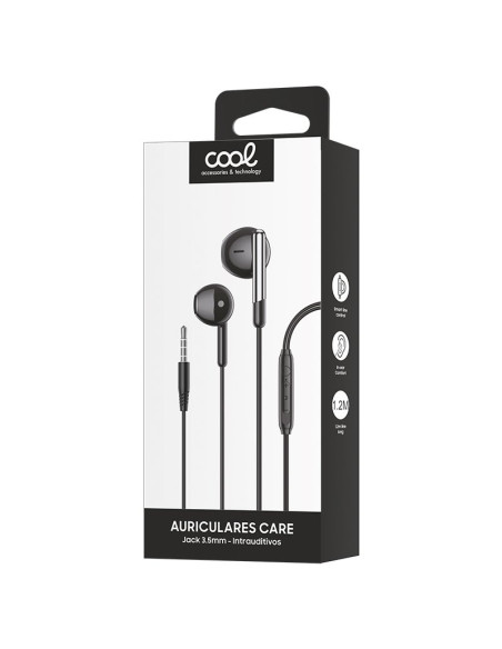 Auriculares estéreo jack 3,5 mm COOL Care con micrófono negros