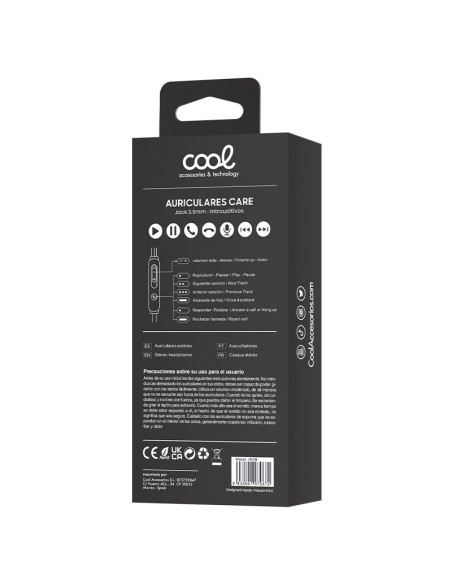 Auriculares estéreo jack 3,5 mm COOL Care con micrófono blancos