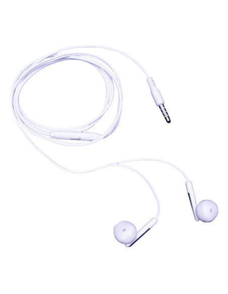 Auriculares estéreo jack 3,5 mm COOL Care con micrófono blancos