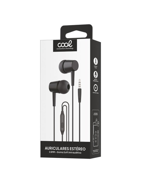Auriculares estéreo jack 3,5 mm COOL Bear con micrófono negros
