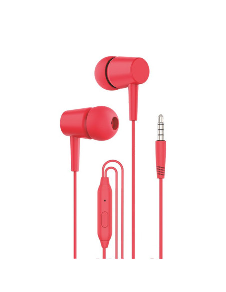 Auriculares estéreo jack 3,5 mm COOL Bear con micrófono rojos