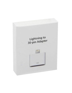 Adaptador compatible Apple de 30 pines a lightning para iPhone o iPad (blíster)