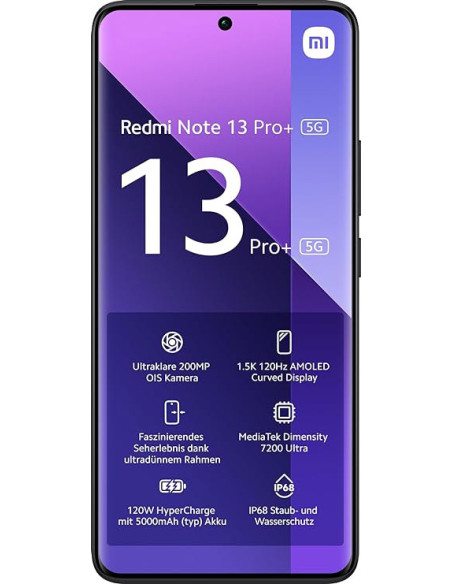 Xiaomi Redmi Note 13 pro plus 6,67" 256 GB / 8 GB RAM / 5G / negro
