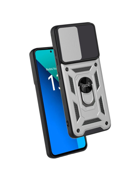 Carcasa reforzada cama TPU Xiaomi Redmi Note 13 anilla plata