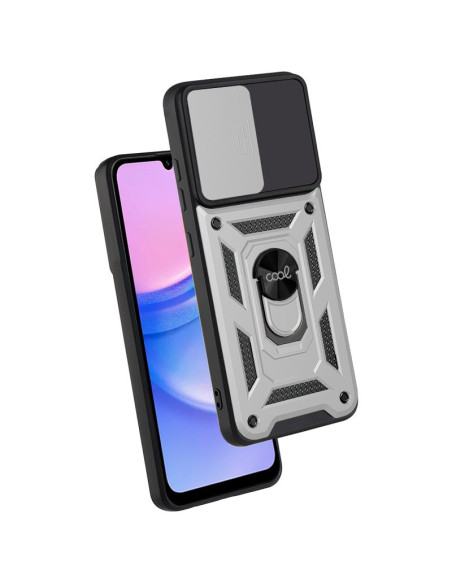 Carcasa reforzada cama TPU Samsung A155 Galaxy A15 / A15 5G anilla plata