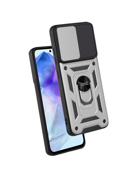 Carcasa reforzada cama TPU Samsung A556 Galaxy A55 5G anilla plata