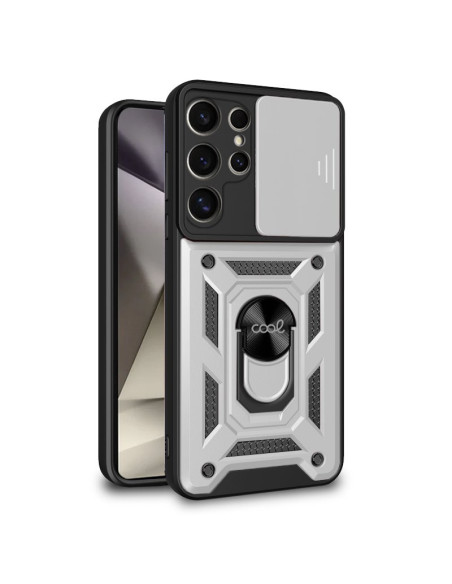 Carcasa reforzada cama TPU Samsung S928 Galaxy S24 Ultra anilla plata