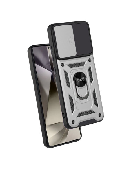 Carcasa reforzada cama TPU Samsung S928 Galaxy S24 Ultra anilla plata