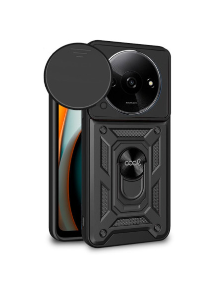 Carcasa reforzada cama TPU Xiaomi Redmi A3 anilla negra