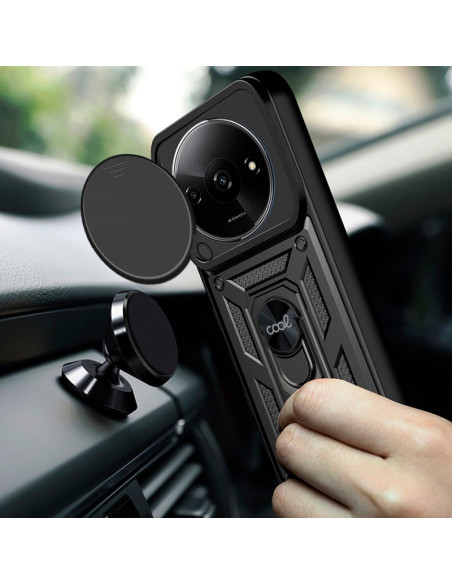 Carcasa reforzada cama TPU Xiaomi Redmi A3 anilla negra