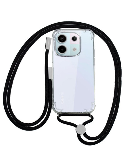 Carcasa TPU transparente Xiaomi Redmi Note 13 Pro 5G cordón negro