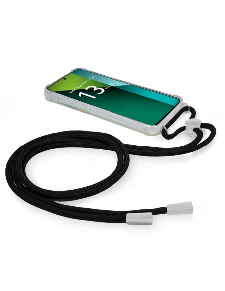 Carcasa TPU transparente Xiaomi Redmi Note 13 Pro 5G cordón negro