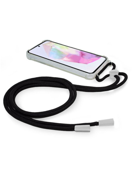 Carcasa TPU transparente Samsung A356 Galaxy A35 5G cordón negro