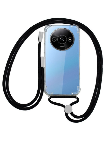 Carcasa TPU transparente Xiaomi Redmi A3 cordón negro