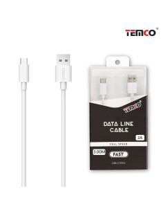 Cable largo USB universal tipo C compatible carga rápida hasta 2 A (3 metros) blanco