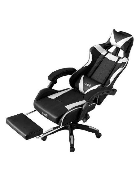 Sillón de juego Premium COOL Rest negro y blanco (con reposapiés)