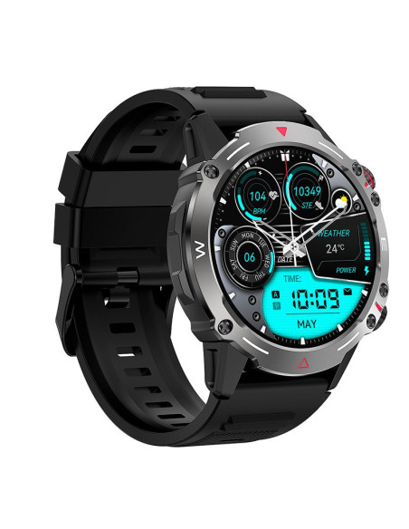 Smartwatch pantalla AMOLED COOL Adventure silicona negro (Llamadas, Salud...)