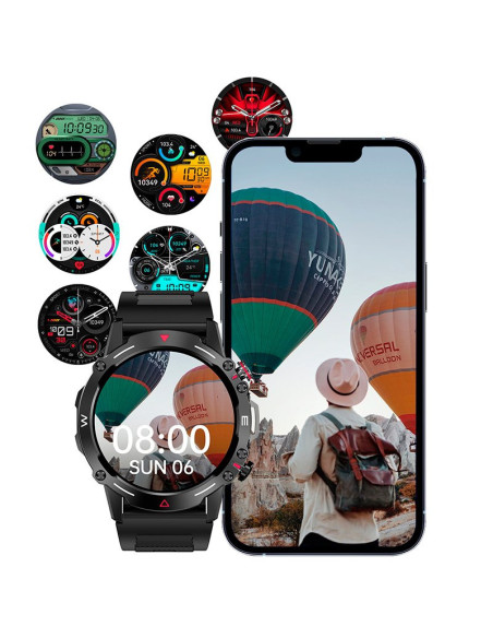 Smartwatch pantalla AMOLED COOL Adventure silicona negro (Llamadas, Salud...)