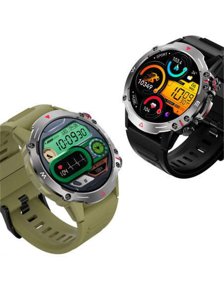 Smartwatch pantalla AMOLED COOL Adventure silicona negro (Llamadas, Salud...)