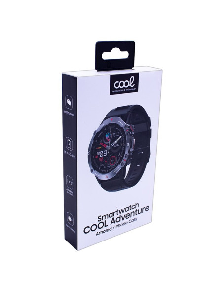 Smartwatch pantalla AMOLED COOL Adventure silicona negro (Llamadas, Salud...)
