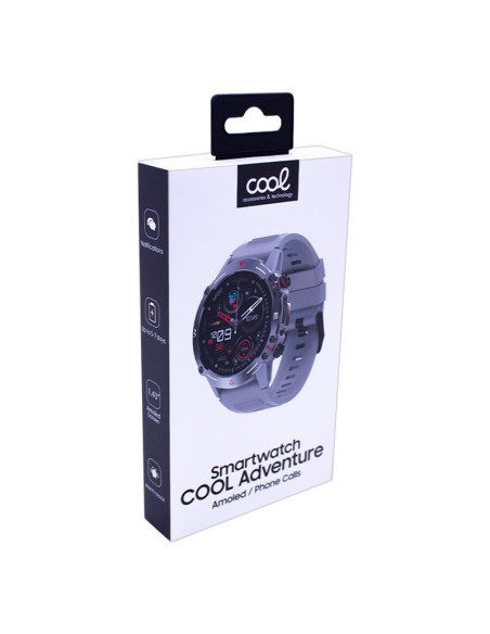 Smartwatch pantalla AMOLED COOL Adventure silicona gris (Llamadas, Salud...)
