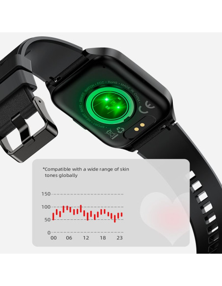 Smartwatch COOL pantalla AMOLED curva silicona negro (Llamadas, Salud, Deporte)